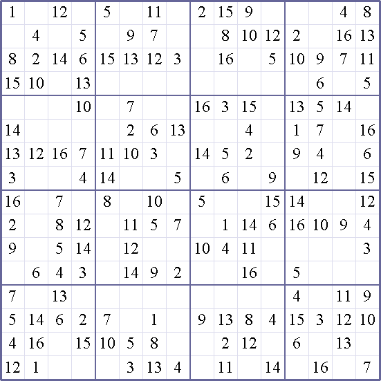 free large printable 16x16 sudoku puzzles