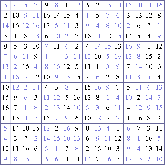 Sudoku Weekly - medium Puzzle